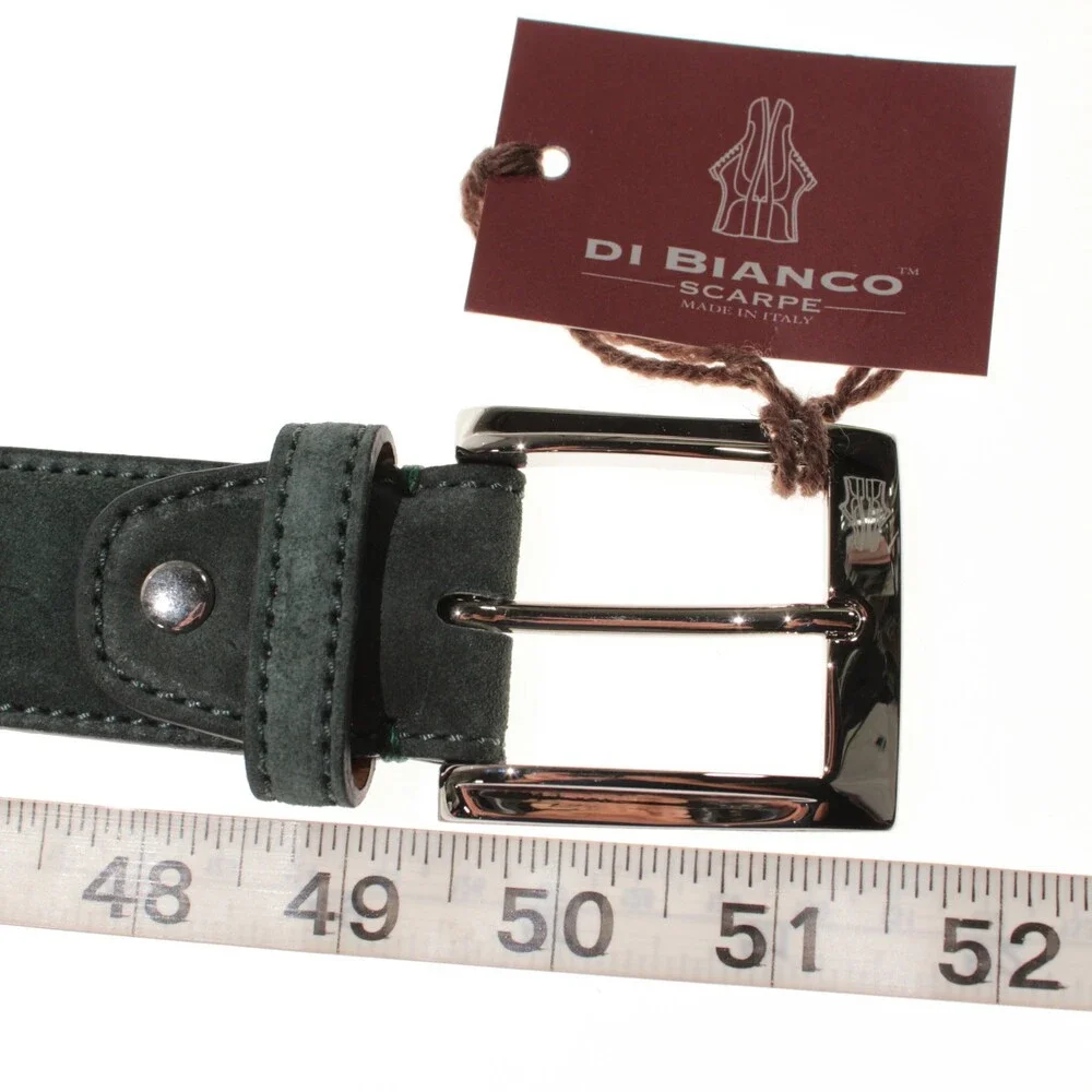 Di Bianco NWT Cut to Size Dress Belt In Solid Green Suede Leather One Size